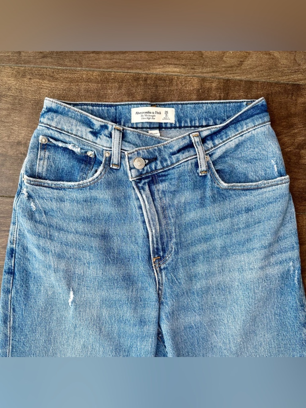 Abercrombie & Fitch 90s Straight Ultra High Rise Jeans Crossover Waist - 26/2 S